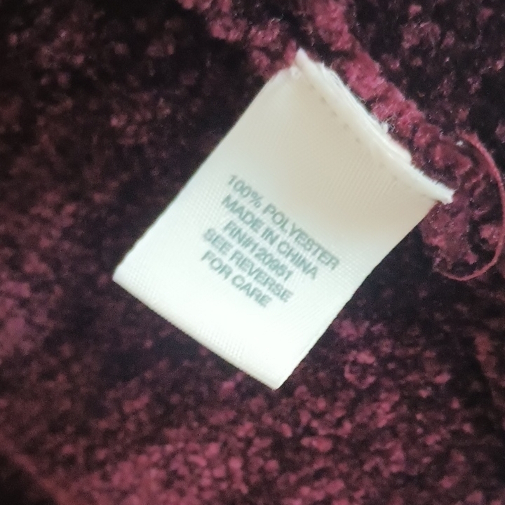 Mudd Y2K Burgundy Velvet Sweater Cardigan Women's Size Small Front Pockets Cozy - Picture 3 of 7